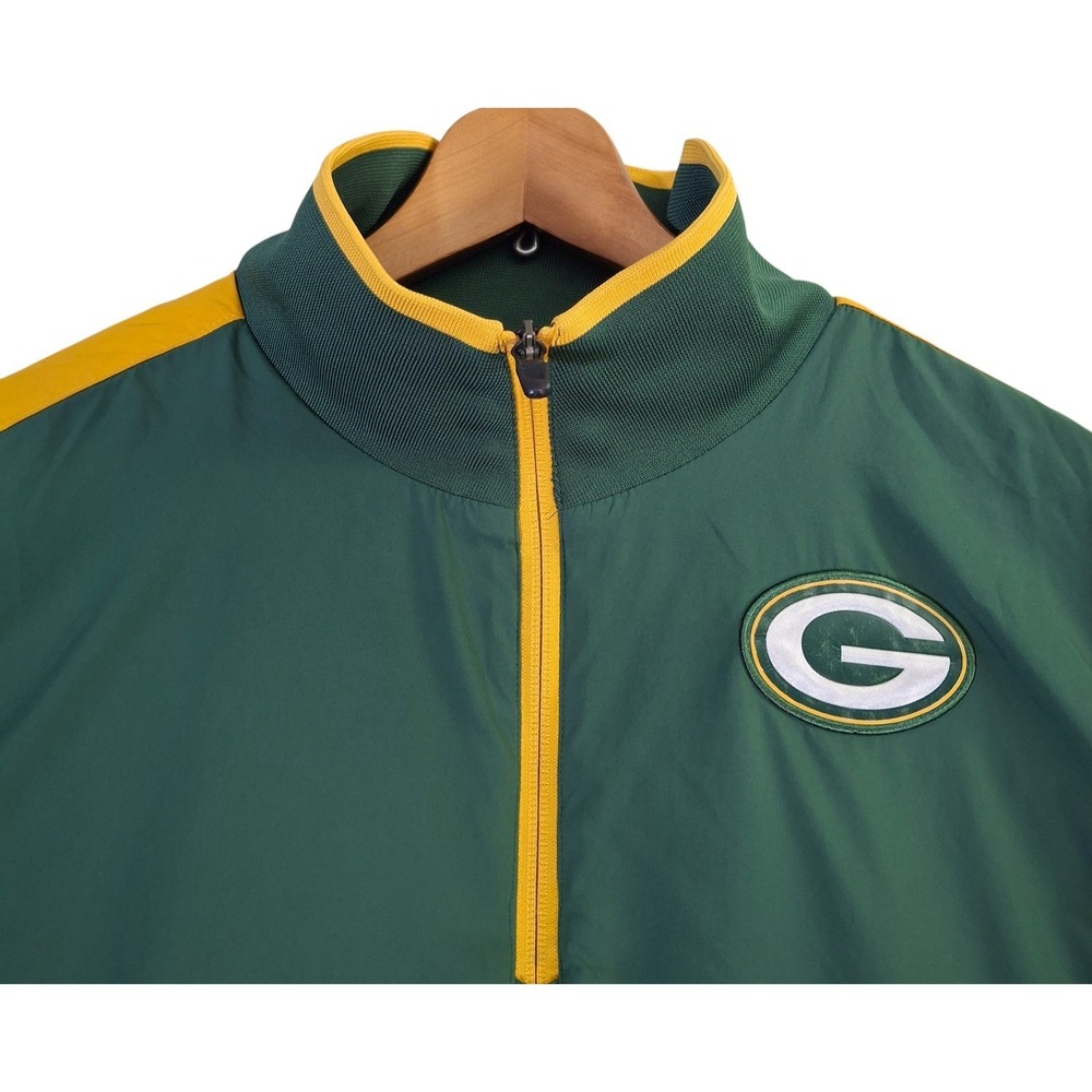 Green Bay Packers 1/4 Zip Windbreaker Men's Small* NFL Nike On Field Green Lined - Picture 2 of 10